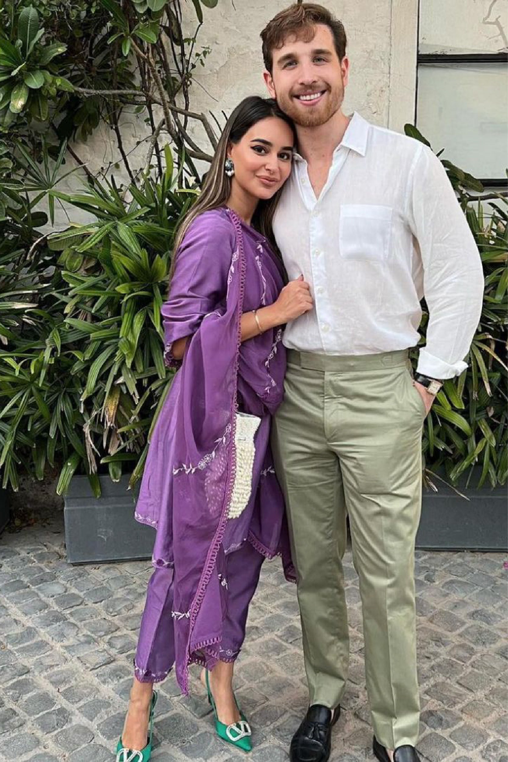 ARUSHI MEHRA IN FIZA PURPLE SILK CHANDERI HANDCRAFTED A-LINE SHORT KURTA SET