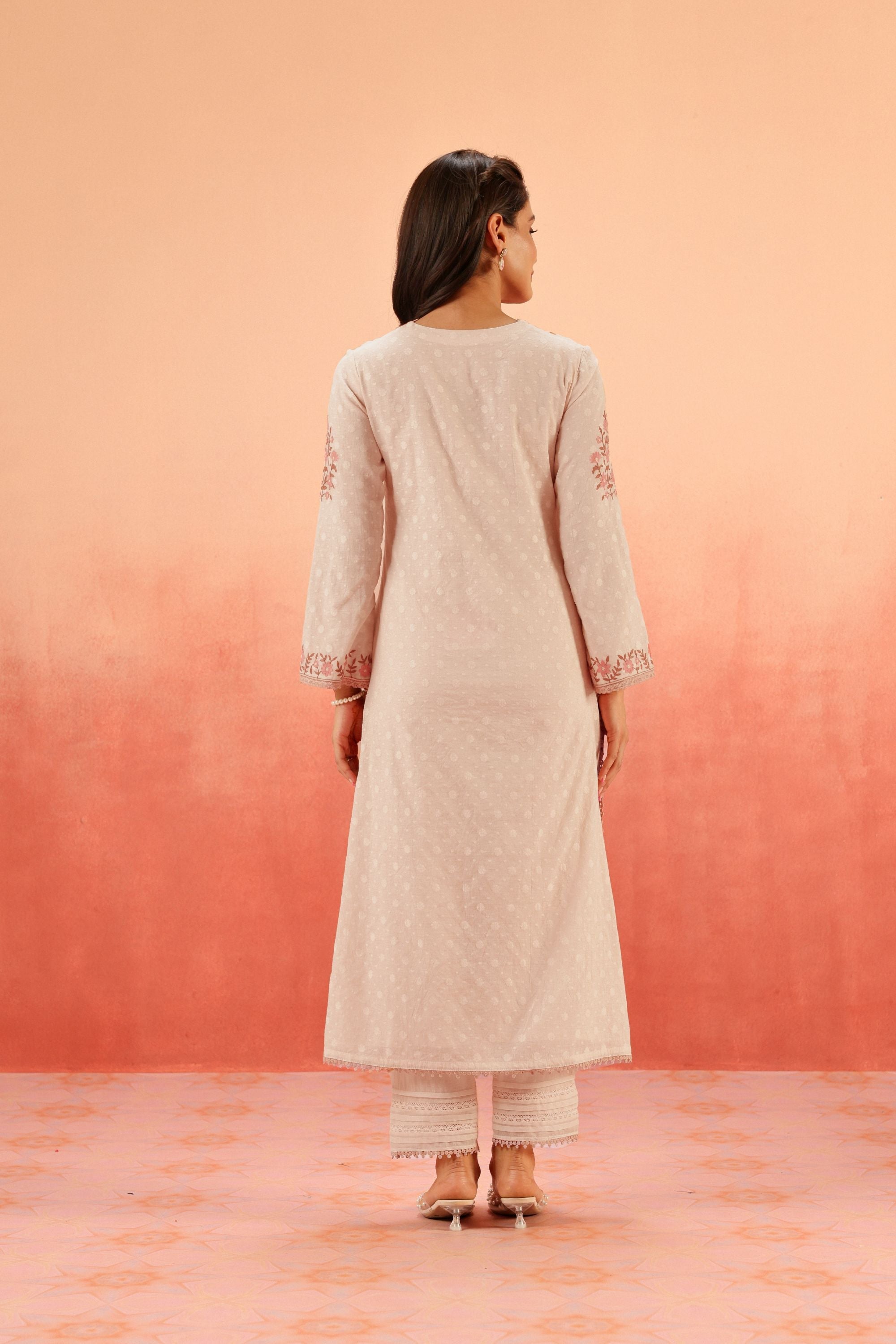 Sahiba Bali in GULBANO PINK JACQUARD EMBROIDERED KURTA SET