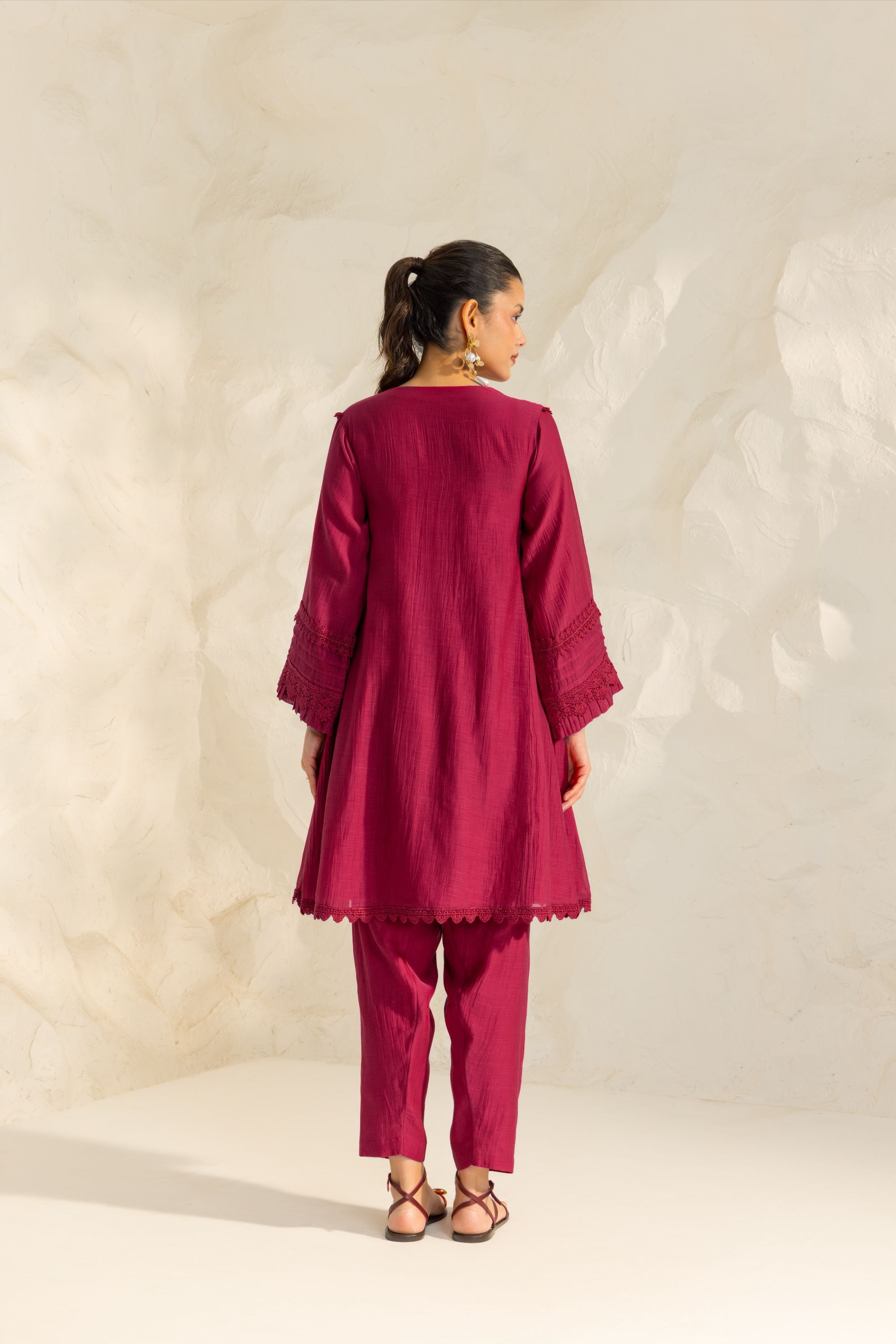 Samara Pink Cotton-Silk Chanderi Choga Set