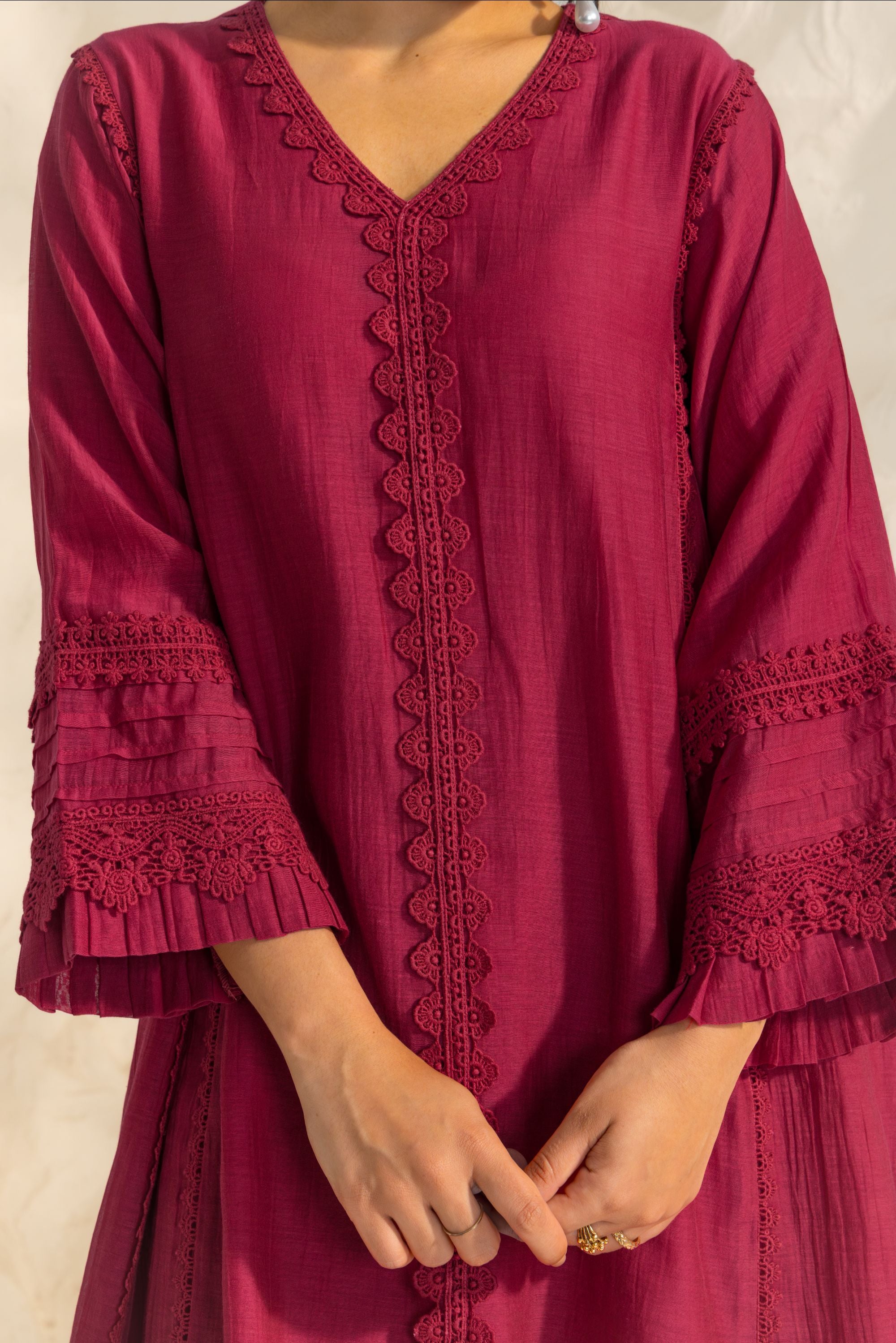 Samara Pink Cotton-Silk Chanderi Choga Set