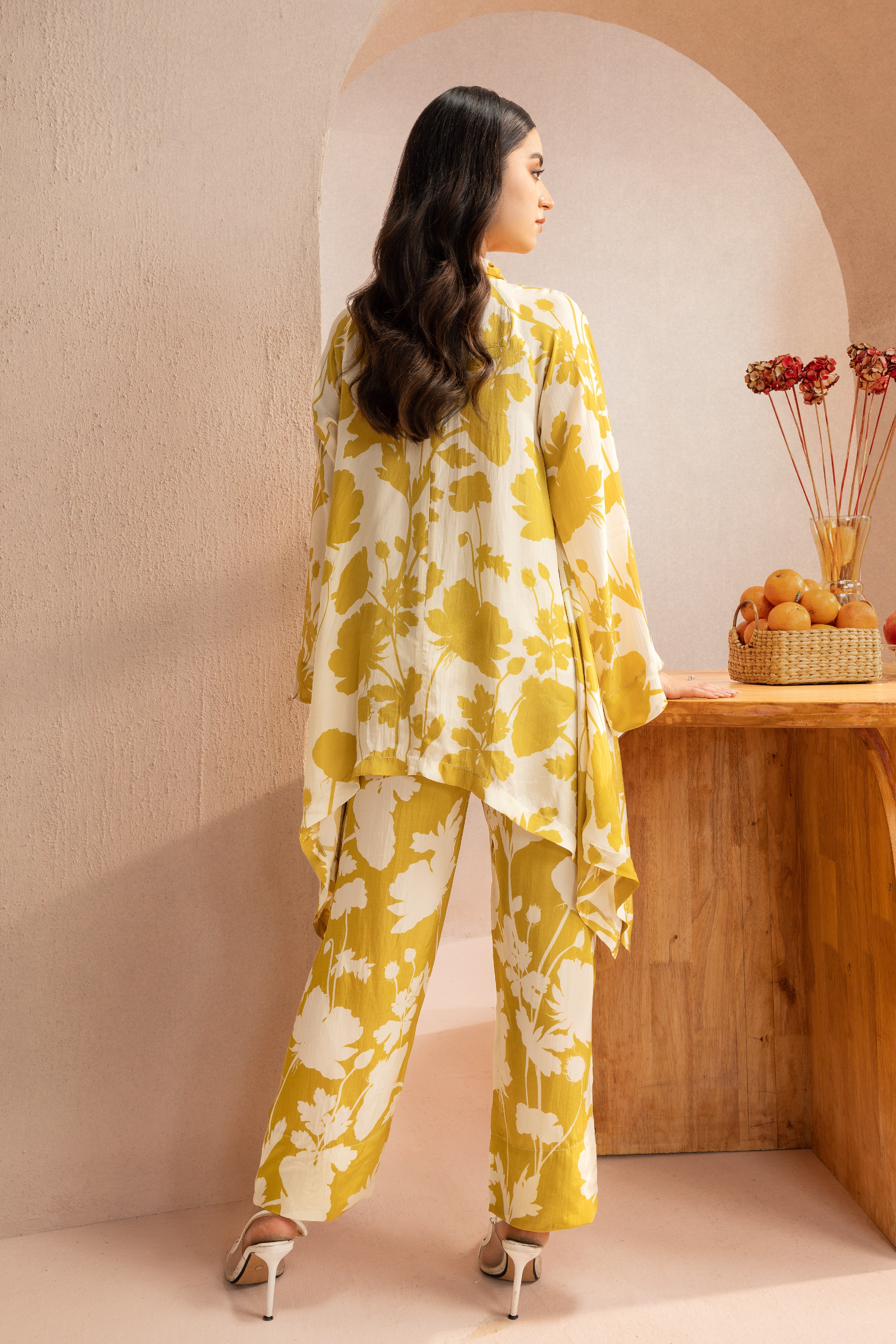 MIRA KAPOOR IN CLAIRE OLIVE FLORAL PRINTED CREPE COORD SET