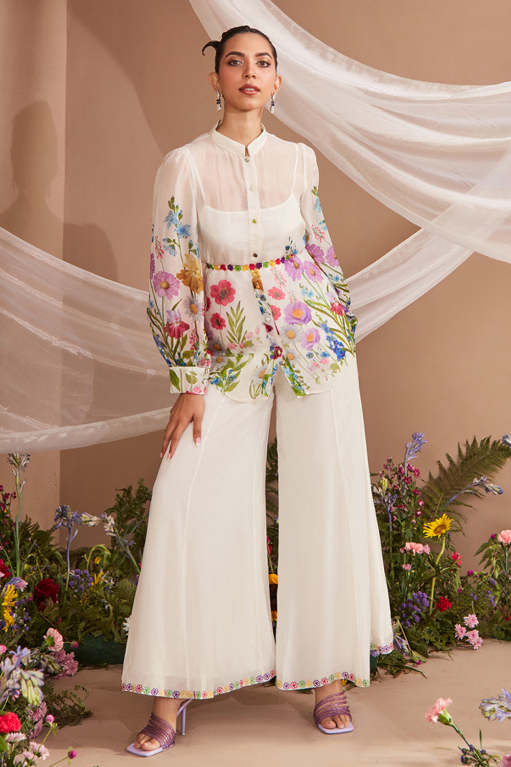 JUNIPER FLORAL PRINTED ORGANZA COORD SET