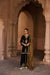 SHAHEEN SILK CHANDERI HANDCRAFTED BLACK KURTA SET WITH FARSHI SALWAR