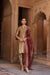 KHWAAB SILK TISSUE HANDCRAFTED GOLD A-LINE KURTA SET