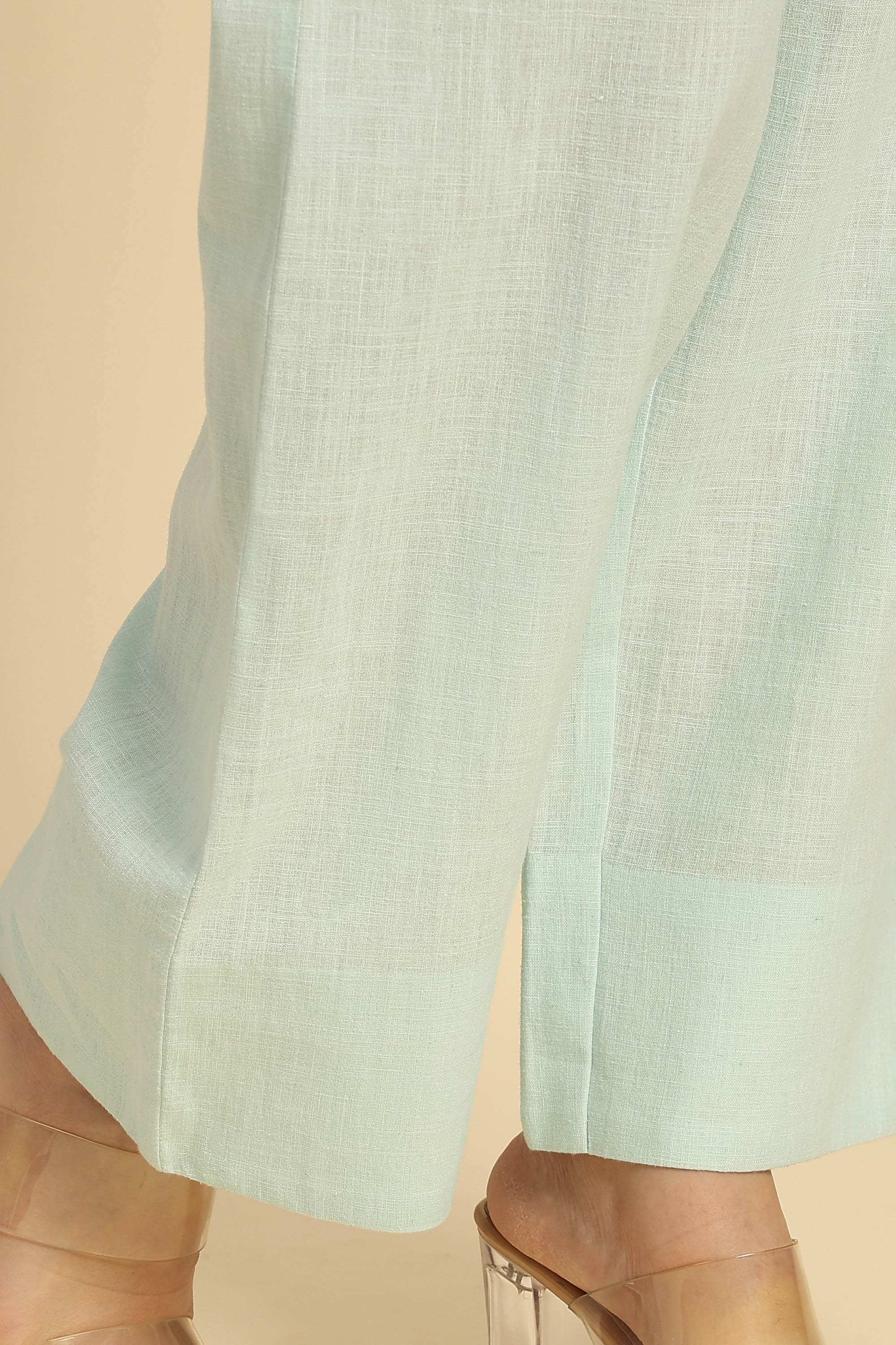 Daphne Blue Embroidered Cotton Linen Handcrafted Co-ord Set