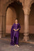VEDA BANARASI CHANDERI JACQUARD HANDCRAFTED  PURPLE STRAIGHT KURTA SET