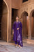 RUKMINI BANARASI CHANDERI JACQUARD HANDCRAFTED PURPLE  STRAIGHT KURTA SET
