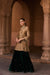 SHABANA SILK TISSUE HANDCRAFTED GOLD KURTA SET WITH SHARARA
