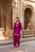 REET SILK CHANDERI HANDCRAFTED MAGENTA KURTA SET WITH FARSHI SALWAR