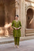 RAAGINI SILK CHANDERI HANDCRAFTED OLIVE GREEN STRAIGHT KURTA SET