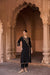 PADMINI PURE SILK HANDCRAFTED BLACK ANGRAKHA SET