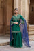 GHAZAL PURE SILK HANDCRAFTED EMERALD GREEN KURTA SET WITH SHARARA