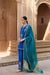 MEHRUNISA PURE SILK HANDCRAFTED ROYAL BLUE KURTA SET WITH FARSHI SALWAR