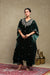Zainab Forest Green Embroidered Silk Velvet Kaftan Set