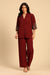 Sama Red & Purple Embroidered Yarn Dyed Handcrafted Co-ord Set