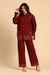 Zoha Red & Purple Embroidered Yarn Dyed Handcrafted Co-ord Set