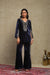 Maisha Navy Blue Hand Embroidered Silk Velvet Co-Ord Set