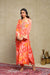 Lily Red & Orange Floral Printed Hand Embroidered Silky Modal Kaftan Set