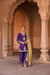 SHAHEEN SILK CHANDERI HANDCRAFTED PURPLE KURTA SET WITH FARSHI SALWAR
