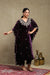 Zainab Purple Embroidered Silk Velvet Kaftan Set