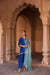 REET SILK CHANDERI HANDCRAFTED ROYAL BLUE KURTA SET WITH FARSHI SALWAR
