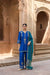 MEHRUNISA PURE SILK HANDCRAFTED ROYAL BLUE KURTA SET WITH FARSHI SALWAR