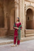 ASMI SILK CHANDERI HANDCRAFTED  RED STRAIGHT KURTA SET