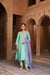 NANDINI SILK CHANDERI HANDCRAFTED TURQUOISE  STRAIGHT KURTA SET