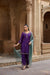 ASMI SILK CHANDERI HANDCRAFTED PURPLE  STRAIGHT KURTA SET
