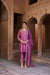 RAAGINI SILK CHANDERI HANDCRAFTED MAUVE STRAIGHT KURTA SET