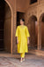 RUKMINI BANARASI CHANDERI JACQUARD HANDCRAFTED YELLOW STRAIGHT KURTA SET