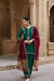MEHRUNISA PURE SILK HANDCRAFTED EMERALD GREEN KURTA SET WITH FARSHI SALWAR