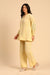 Alaya Yellow Embroidered Handcrafted Cotton Linen Co-ord Set