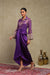 Elina Deep Purple Hand Embroidered Tissue Chanderi and Satin Skirt Set
