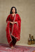 Raabta Cherry Red Embroidered Silk Velvet Kurta Set