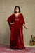 Gulzar Cherry Red Silk Velvet Handcrafted Kaftan