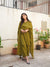 Mallaikaa Chheda in Amara Olive Green Cotton-Silk Chanderi Kurta Set