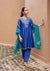 Sitarah Silk Chanderi Embroidered Royal Blue A-Line Choga Set