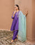 Sitarah Silk Chanderi Embroidered Purple A-Line Choga Set
