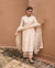 Chand Jacquard Silk Chanderi Embroidered Cream Straight Kurta Set