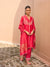 Falak Silk Chanderi Embroidered Ruby Pink Straight Kurta Set