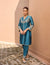 Falak Silk Chanderi Embroidered Cobalt Blue Straight Kurta Set