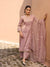 Divani Tissue Embroidered Purple Straight Kurta Set