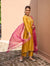 Zeenat Silk Chanderi Embroidered Mustard Straight Kurta Set