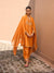 Falak Silk Chanderi Embroidered Orange Straight Kurta Set