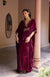 Gulzar Plum Silk Velvet Handcrafted Kaftan