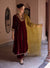 Anokhi Red Embroidered Silk Velvet Handcrafted Kurta Set