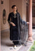 Noorani Black Embroidered Silk Velvet Handcrafted Kurta Set