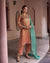 Sultana Tissue Embroidered Rust High-Low Kurta Set