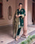 Dilruba Silk Velvet Embroidered Forest Green A-Line Kurta Set